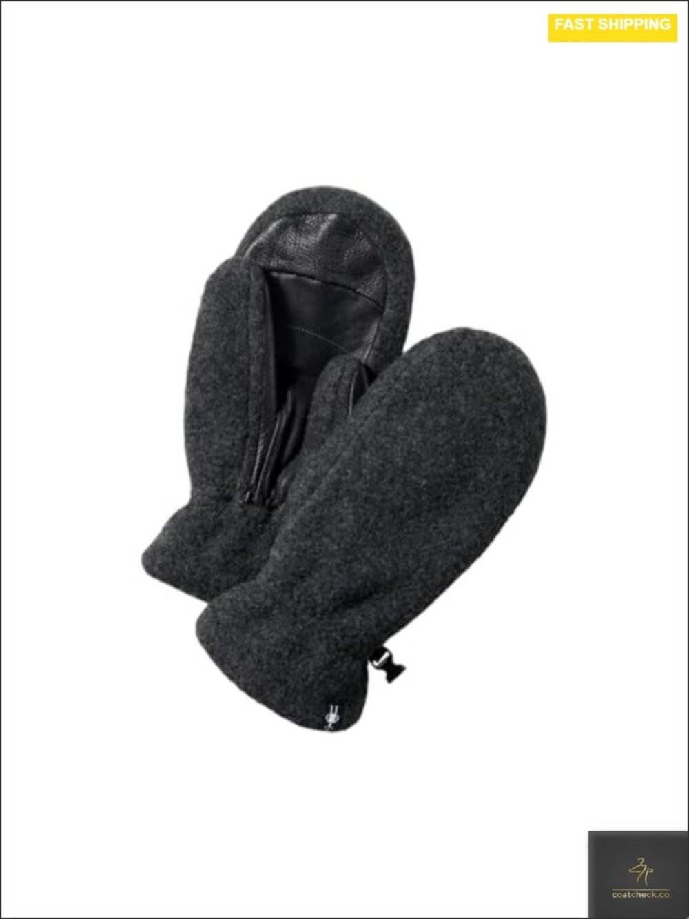 Smartwool Unisex Second Cut Fleece Mitten - Merino Wool Blend with Leather Palm